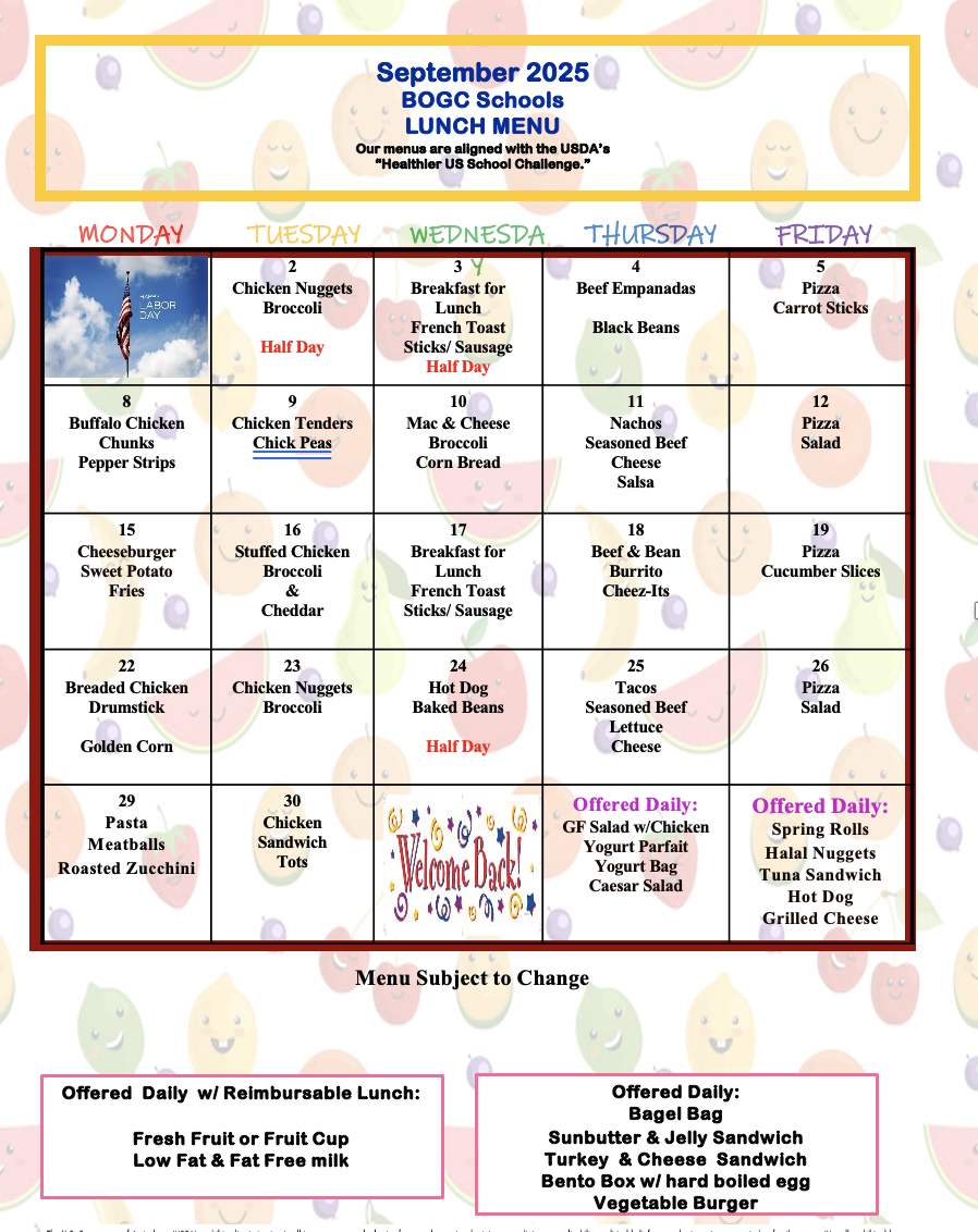 Lunch Menu